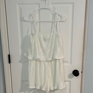 Lulu's White Ruched Romper
